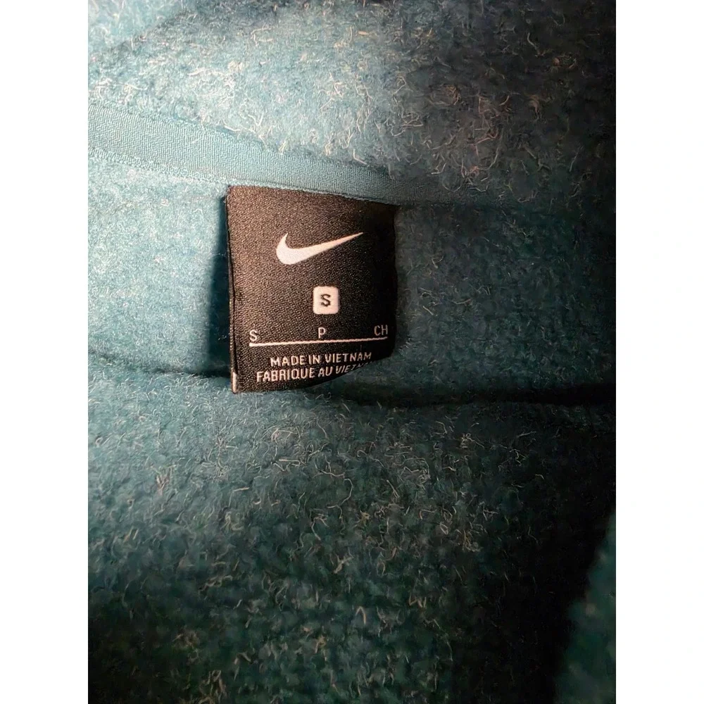 Nike Fleece Funnel Neck Pullover Sweatshirt Women S Teal CZ3723 Raglan Pocket